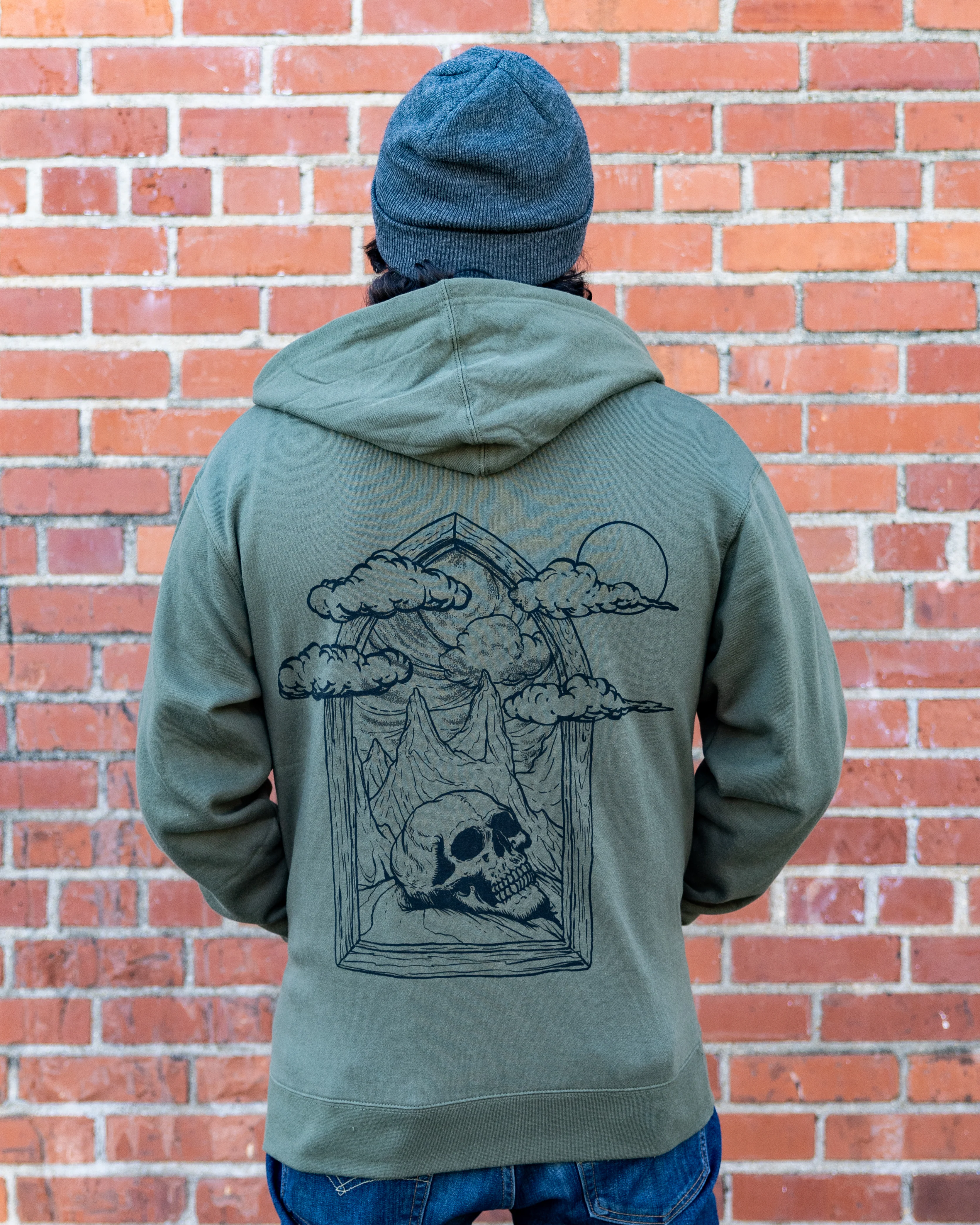 Lessons in Solitude Army Zip Up Hoodie - NO XL or XXL