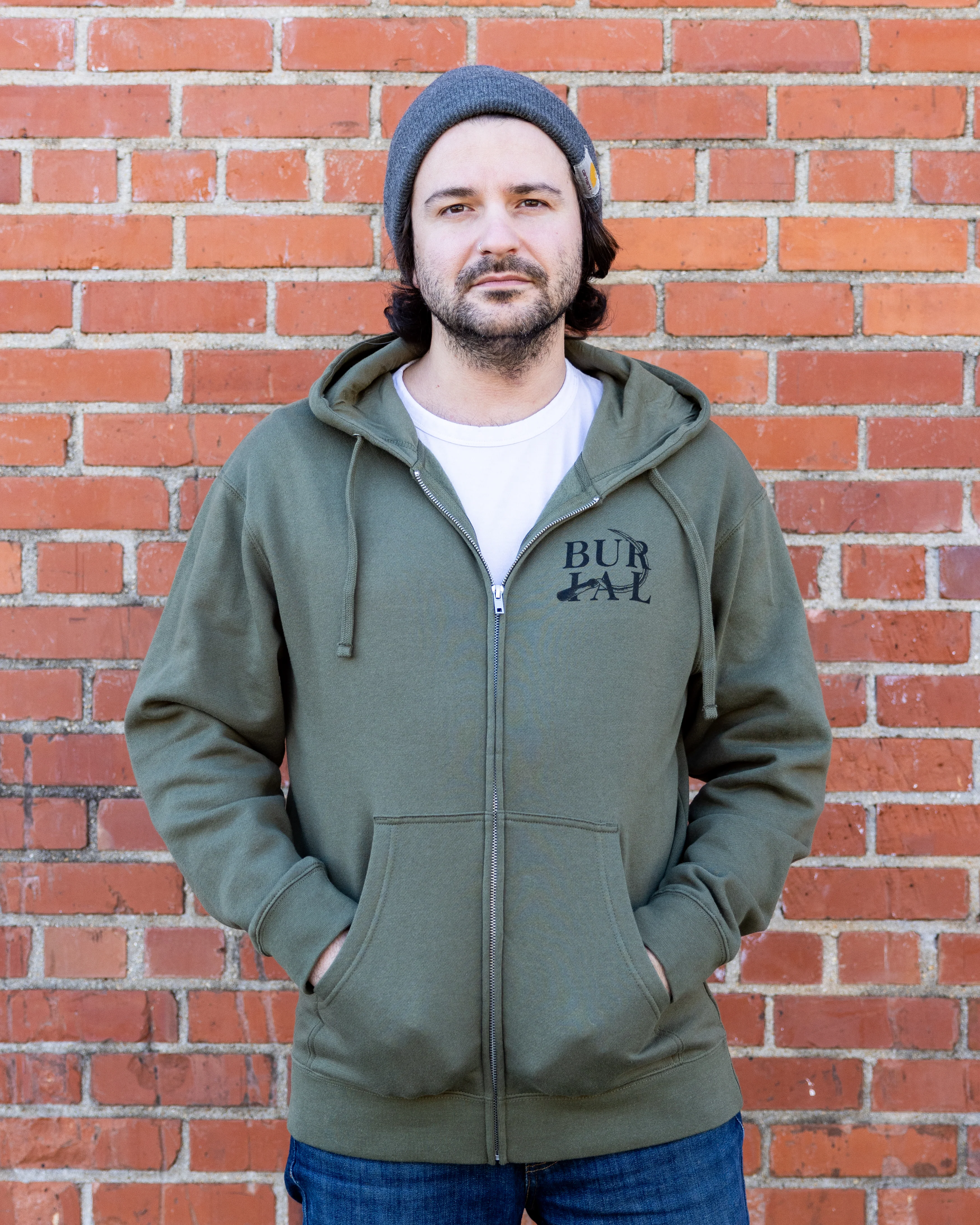 Lessons in Solitude Army Zip Up Hoodie - NO XL or XXL - Image 2