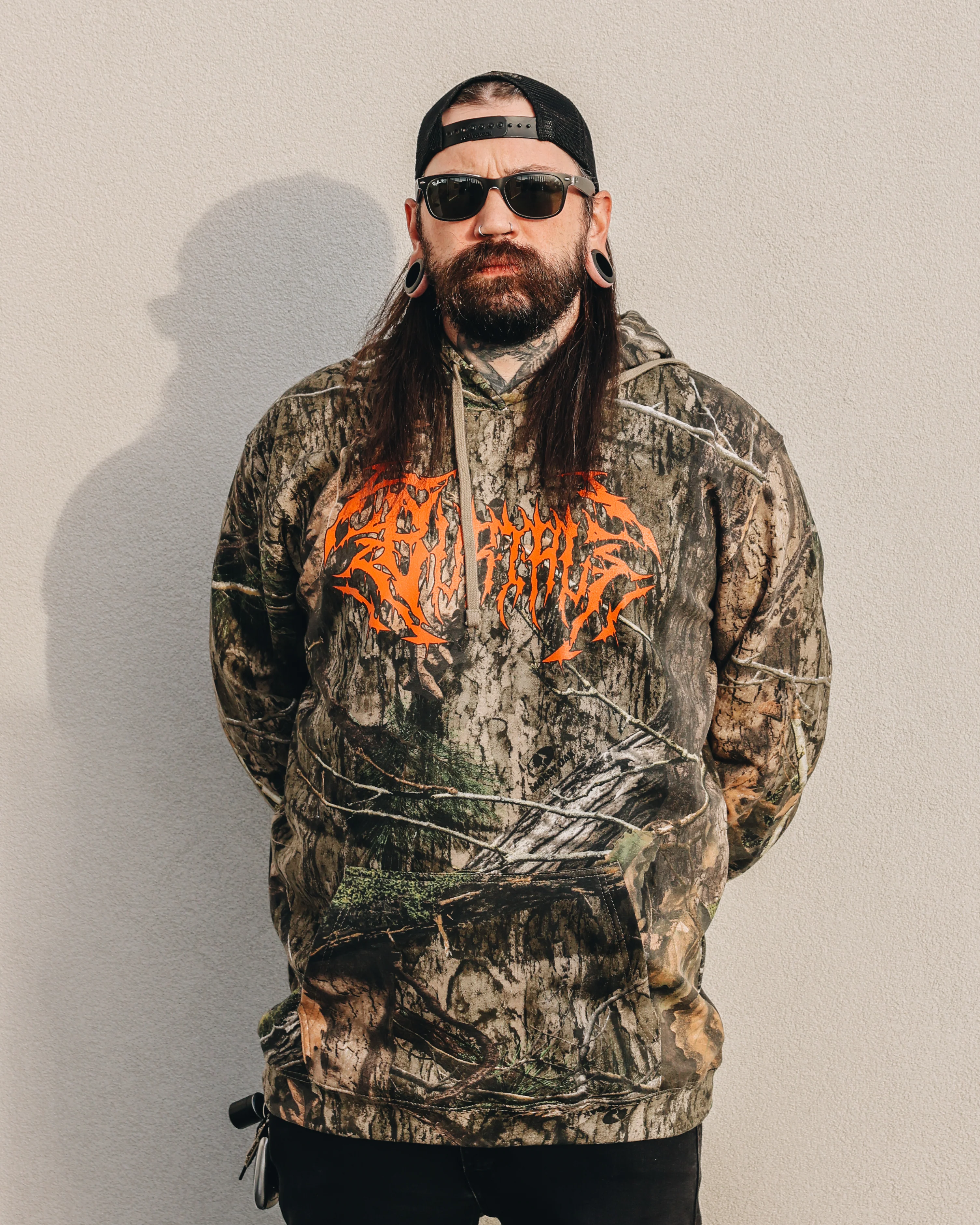 Mossy Oak Death Metal Logo Camo Hoodie S ONLY - Image 2